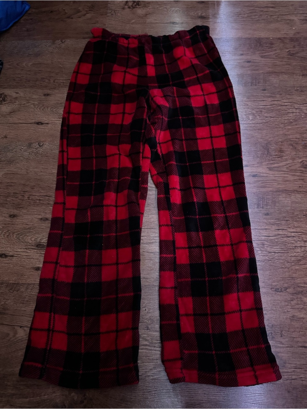 Ardene Red and Black Plaid Fleece Pants